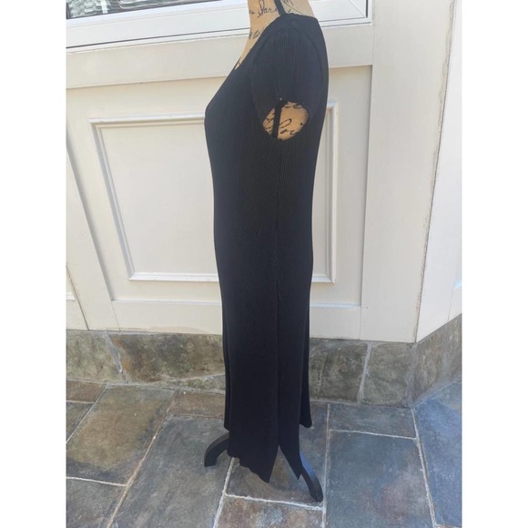 VANITE COUTURE BLACK PLEATED FABRIC BLACK DRESS SIZE ONE SIZE (DR900 - Picture 3 of 8